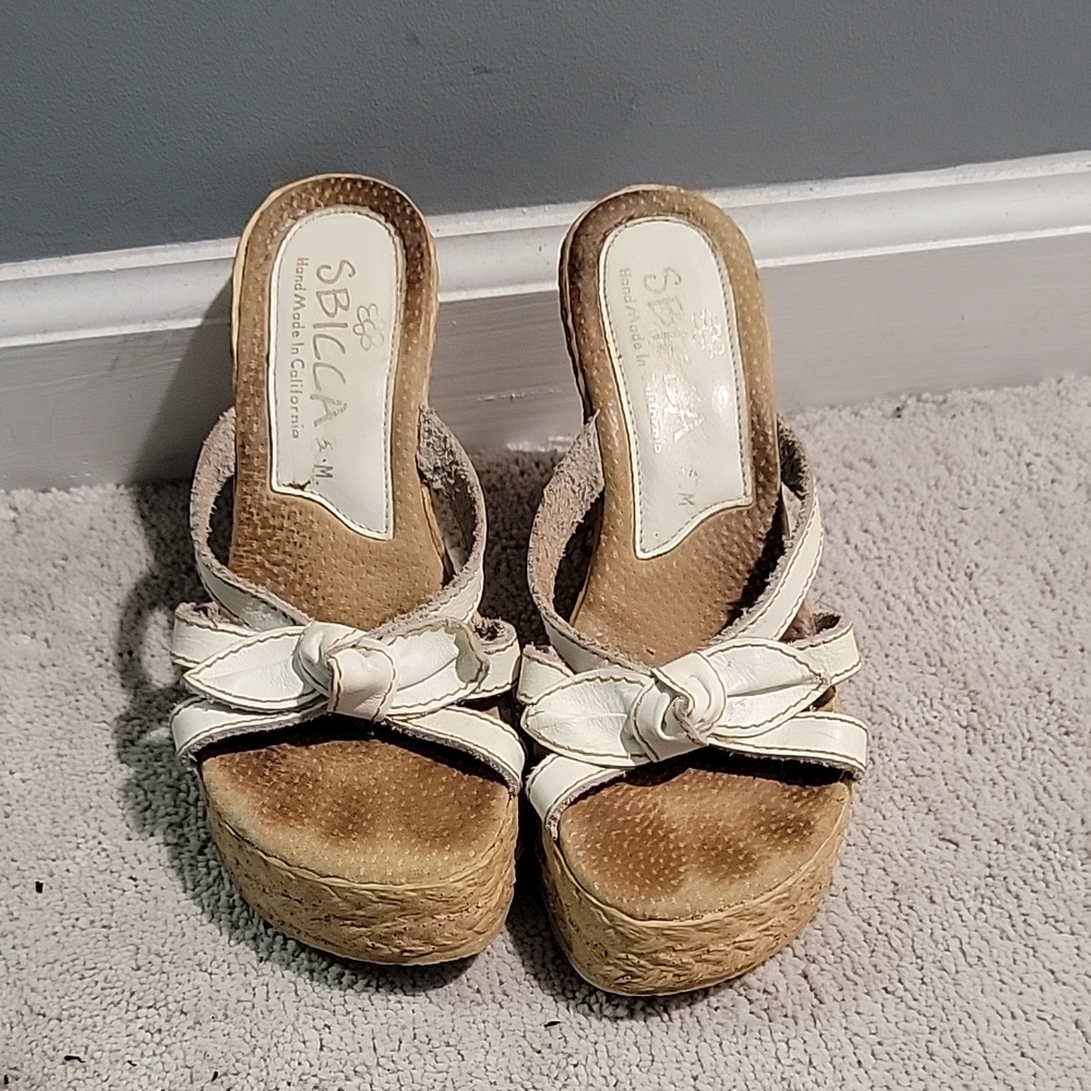SBICCA Women's White Wedge Sandals